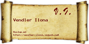 Vendler Ilona névjegykártya
